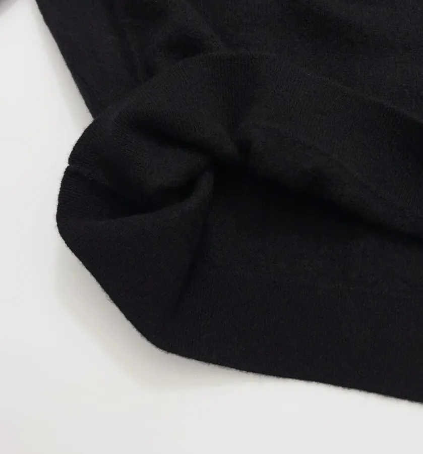 Solid Cashmere Collared Short-Sleeve Knit Polo in Navy, product view 11