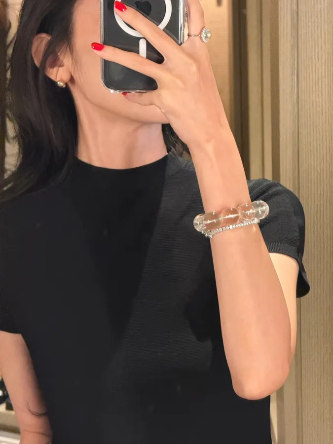 Black Mock-Neck Short-Sleeve Knit Top in Black, product view 02