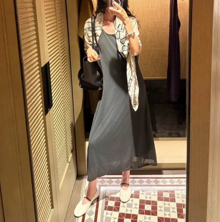 Gray Wool Knitted Dress, Tank Dress in Gray, product view 01