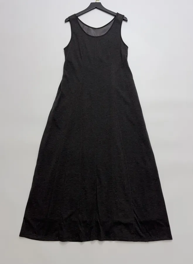 Gray Wool Knitted Dress, Tank Dress in Gray, product view 06