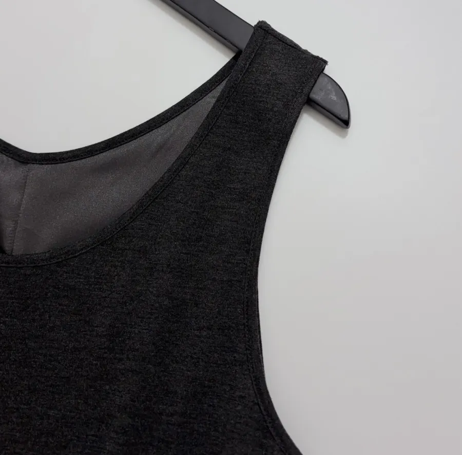 Gray Wool Knitted Dress, Tank Dress in Gray, product view 08