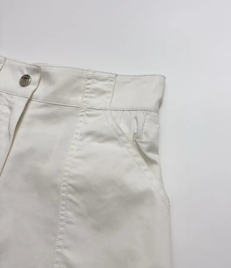 Cuffed Tailored Shorts in Brown, Navy and White, product view 05
