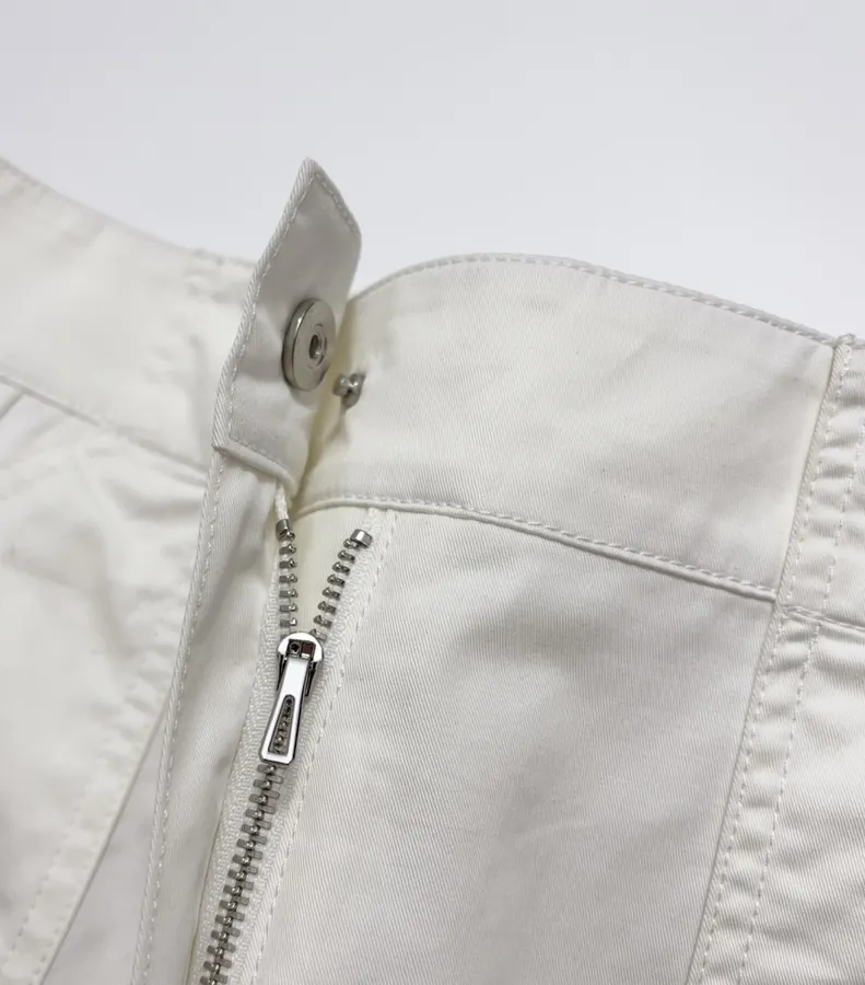 Cuffed Tailored Shorts in Brown, Navy and White, product view 08