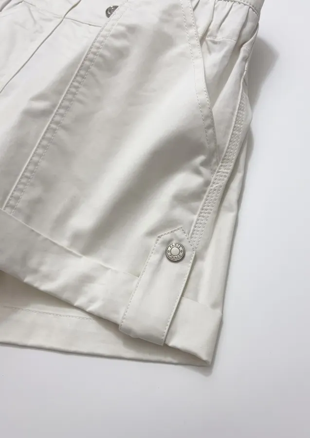 Cuffed Tailored Shorts in Brown, Navy and White, product view 13