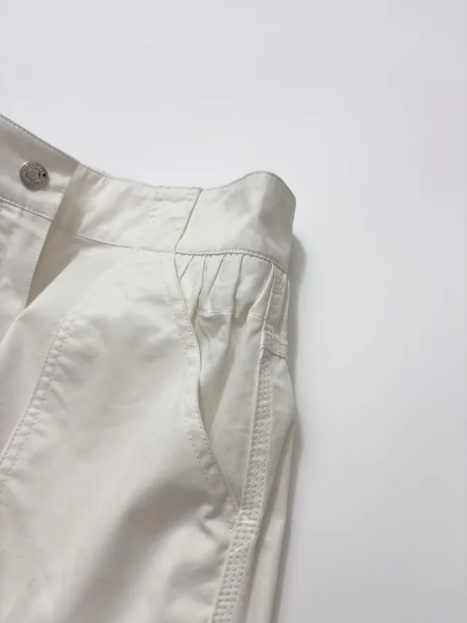 Cuffed Tailored Shorts in Brown, Navy and White, product view 14
