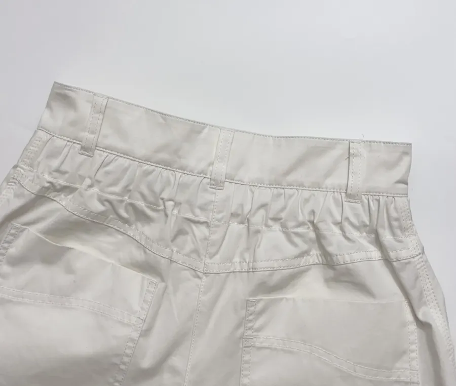 Cuffed Tailored Shorts in Brown, Navy and White, product view 16
