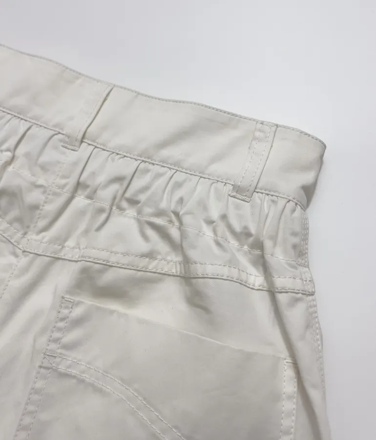 Cuffed Tailored Shorts in Brown, Navy and White, product view 17