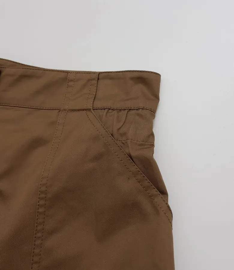 Cuffed Tailored Shorts in Brown, Navy and White, product view 21