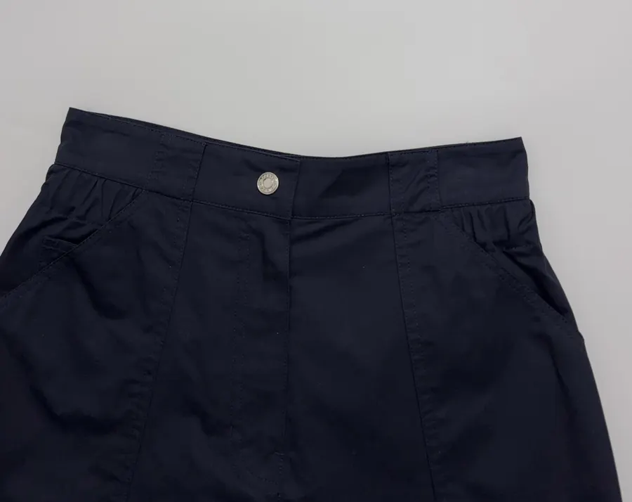 Cuffed Tailored Shorts in Brown, Navy and White, product view 30