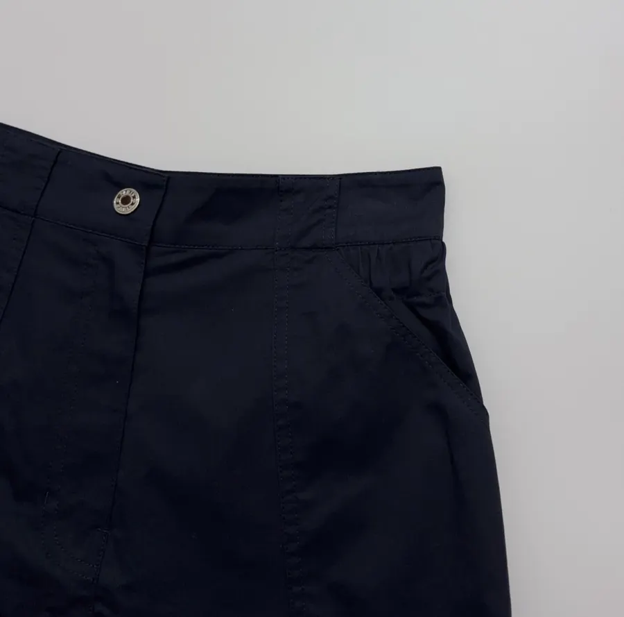 Cuffed Tailored Shorts in Brown, Navy and White, product view 31