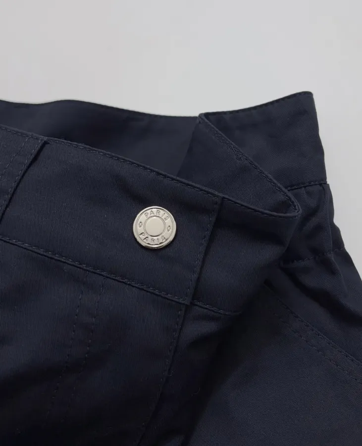 Cuffed Tailored Shorts in Brown, Navy and White, product view 32