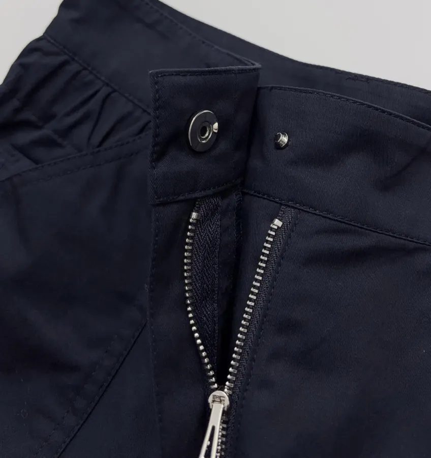 Cuffed Tailored Shorts in Brown, Navy and White, product view 33