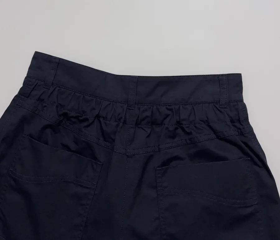Cuffed Tailored Shorts in Brown, Navy and White, product view 37