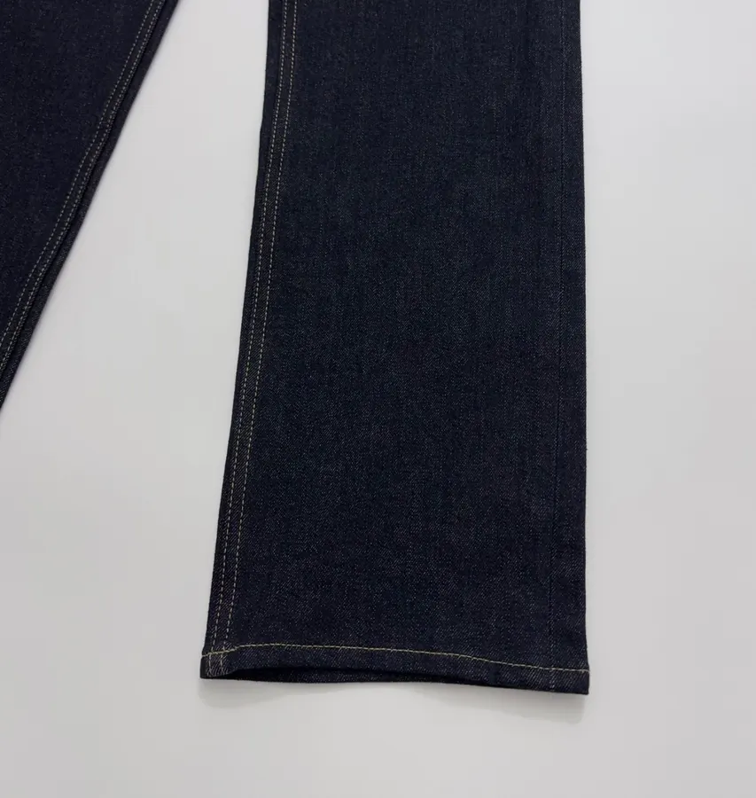 Dark Blue High-Waist Cropped Straight Jeans in Navy, product view 13