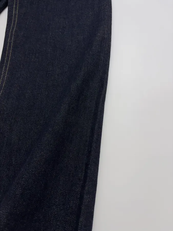 Dark Blue High-Waist Cropped Straight Jeans in Navy, product view 14