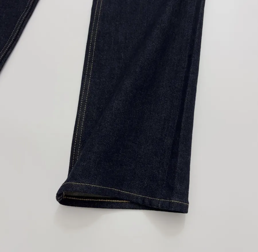 Dark Blue High-Waist Cropped Straight Jeans in Navy, product view 15