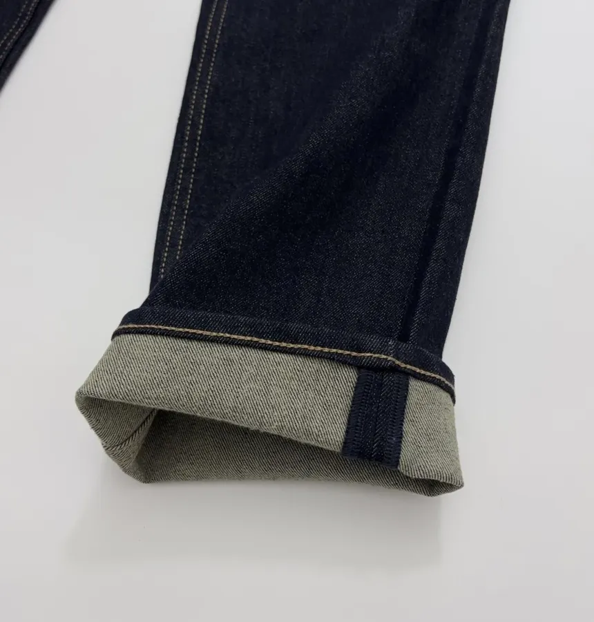 Dark Blue High-Waist Cropped Straight Jeans in Navy, product view 16