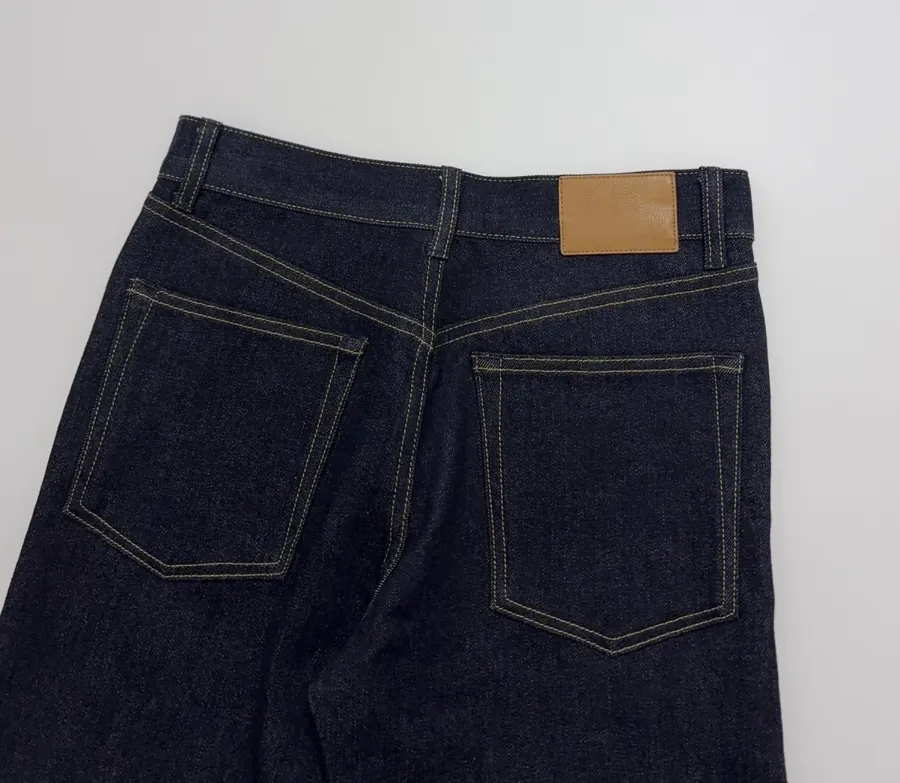 Dark Blue High-Waist Cropped Straight Jeans in Navy, product view 20
