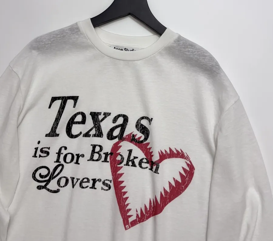 Graffiti Graphic Relaxed Long-Sleeve T-Shirt in White, product view 02