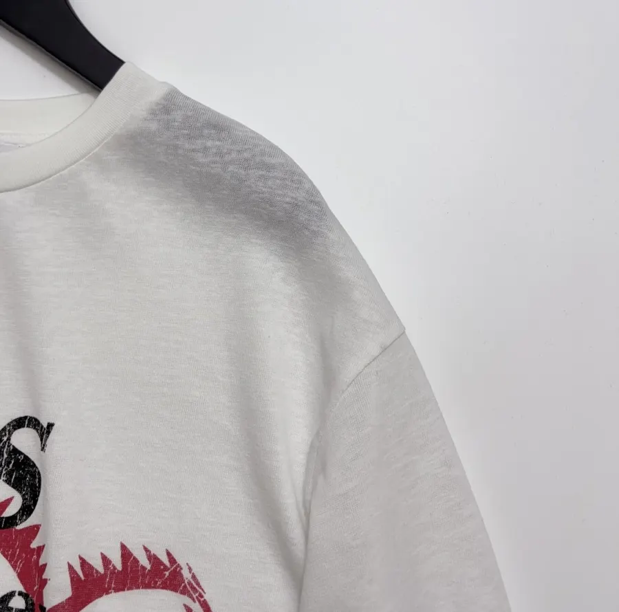 Graffiti Graphic Relaxed Long-Sleeve T-Shirt in White, product view 03