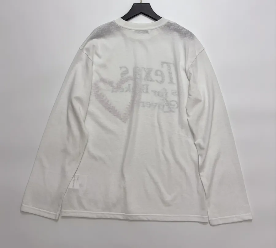 Graffiti Graphic Relaxed Long-Sleeve T-Shirt in White, product view 13