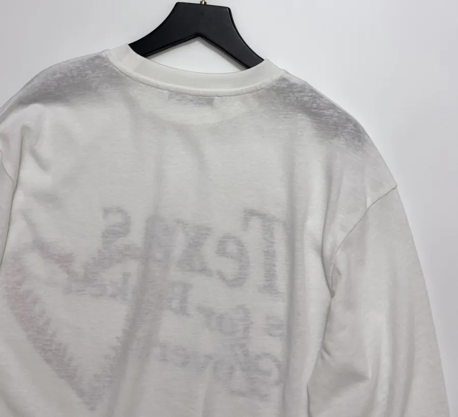 Graffiti Graphic Relaxed Long-Sleeve T-Shirt in White, product view 14