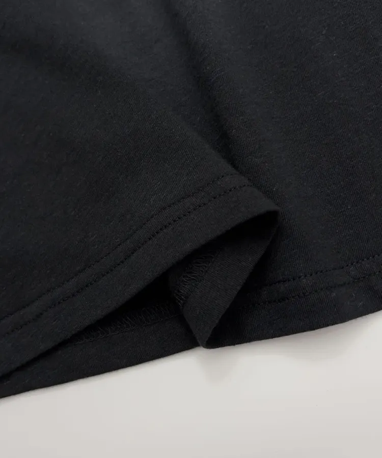 Distressed Vintage Short-Sleeve T-Shirt Top in Black, product view 08