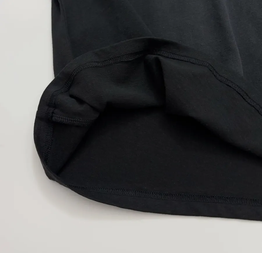 Distressed Vintage Short-Sleeve T-Shirt Top in Black, product view 09