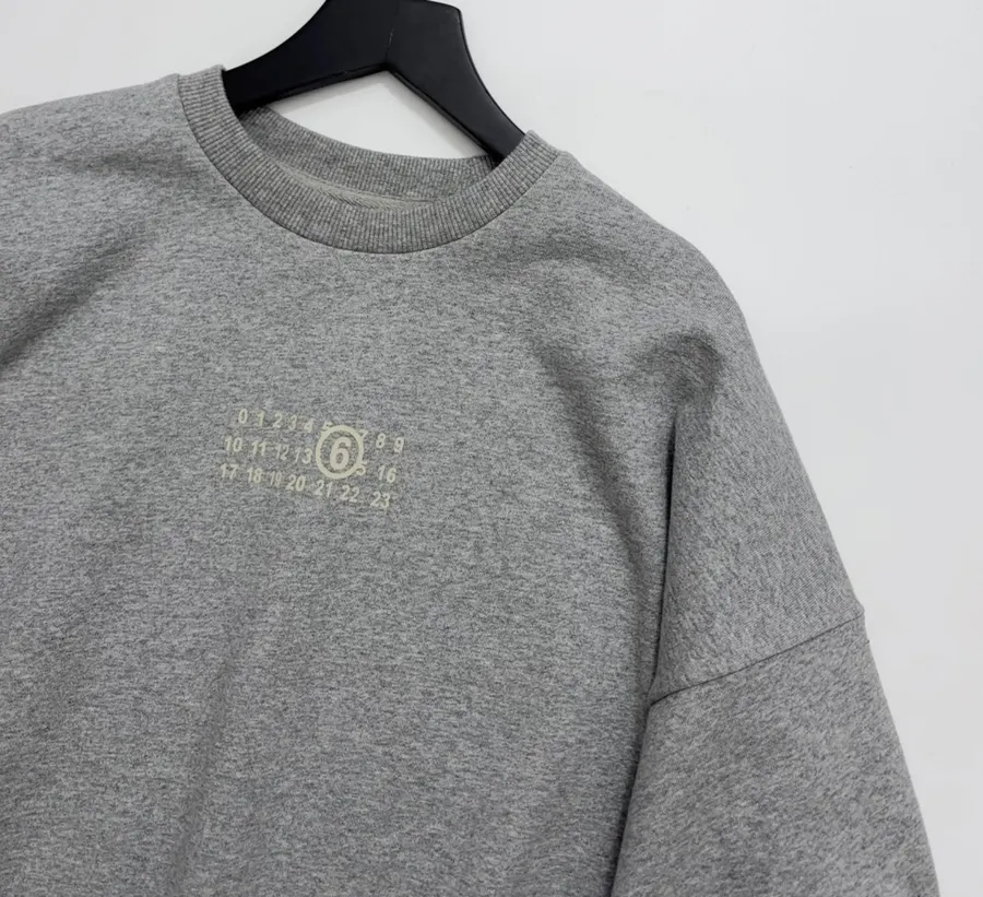 Gray Simple Letter Crewneck Loose Long-Sleeve Sweatshirt Top in Gray, product view 02