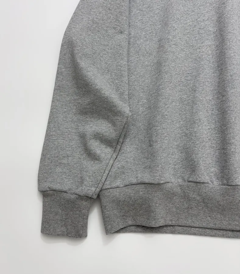 Gray Simple Letter Crewneck Loose Long-Sleeve Sweatshirt Top in Gray, product view 09