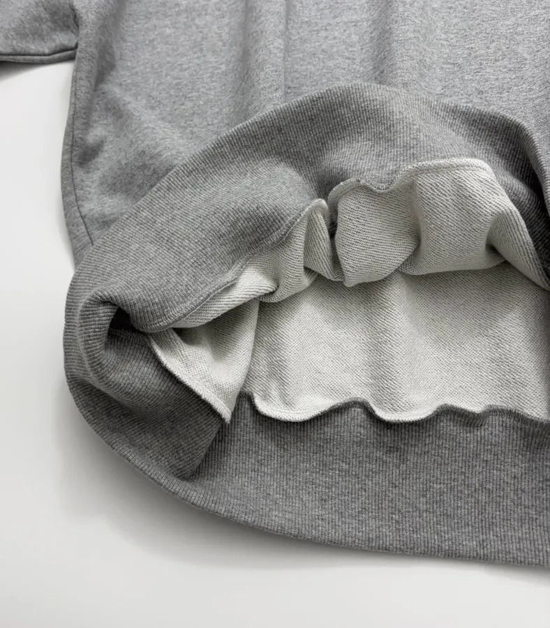 Gray Simple Letter Crewneck Loose Long-Sleeve Sweatshirt Top in Gray, product view 12