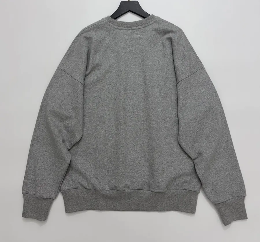 Gray Simple Letter Crewneck Loose Long-Sleeve Sweatshirt Top in Gray, product view 13