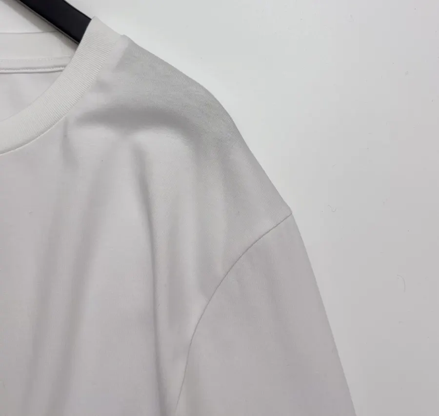Embroidered Minimalist Crew Neck Long-Sleeve T-Shirt Top in Off-White, product view 03
