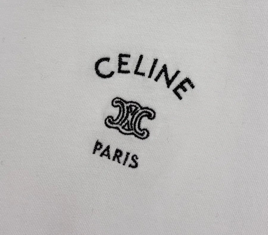 Embroidered Minimalist Crew Neck Long-Sleeve T-Shirt Top in Off-White, product view 04