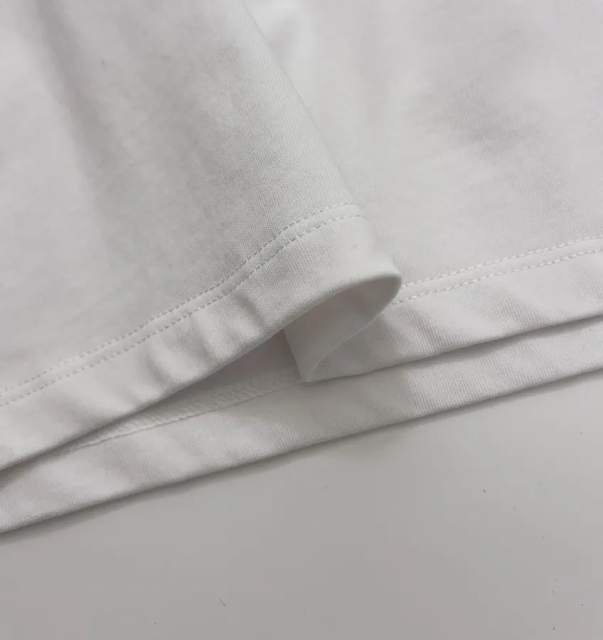 Embroidered Minimalist Crew Neck Long-Sleeve T-Shirt Top in Off-White, product view 10