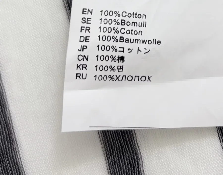 Letter-Striped Loose Long-Sleeve T-Shirt Top in Black and White, product view 16