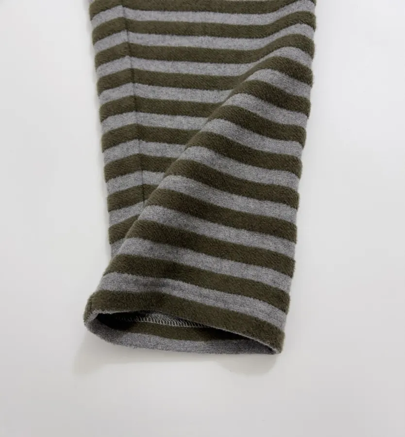 Striped Lazy Crewneck Loose Long-Sleeve T-Shirt in Charcoal, product view 06