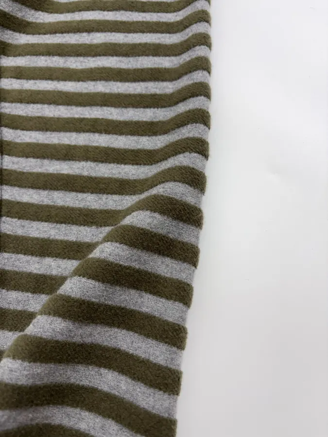 Striped Lazy Crewneck Loose Long-Sleeve T-Shirt in Charcoal, product view 07