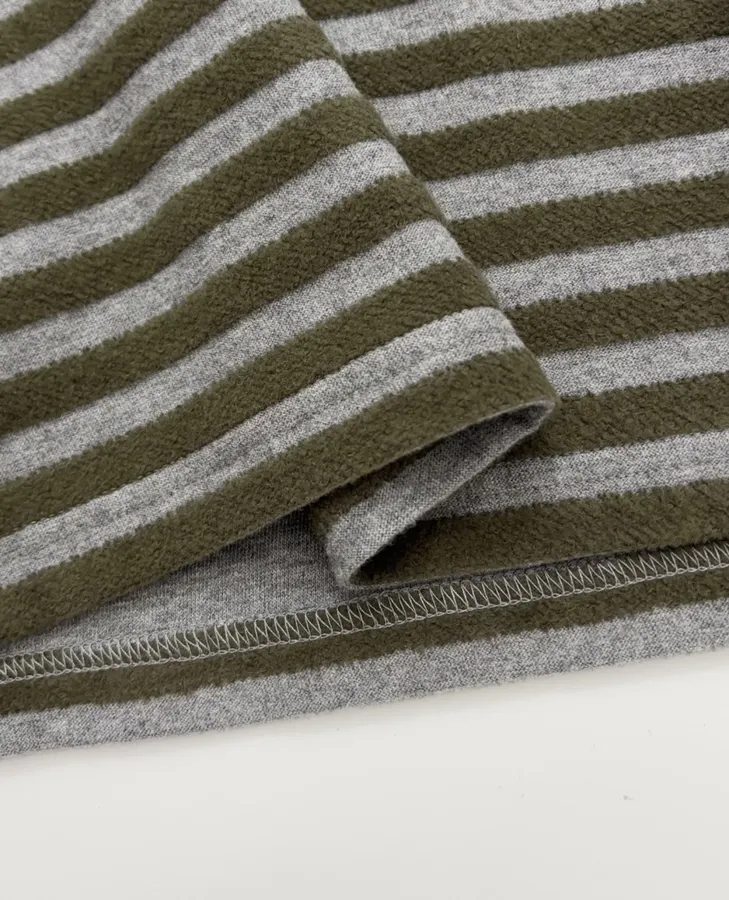 Striped Lazy Crewneck Loose Long-Sleeve T-Shirt in Charcoal, product view 11