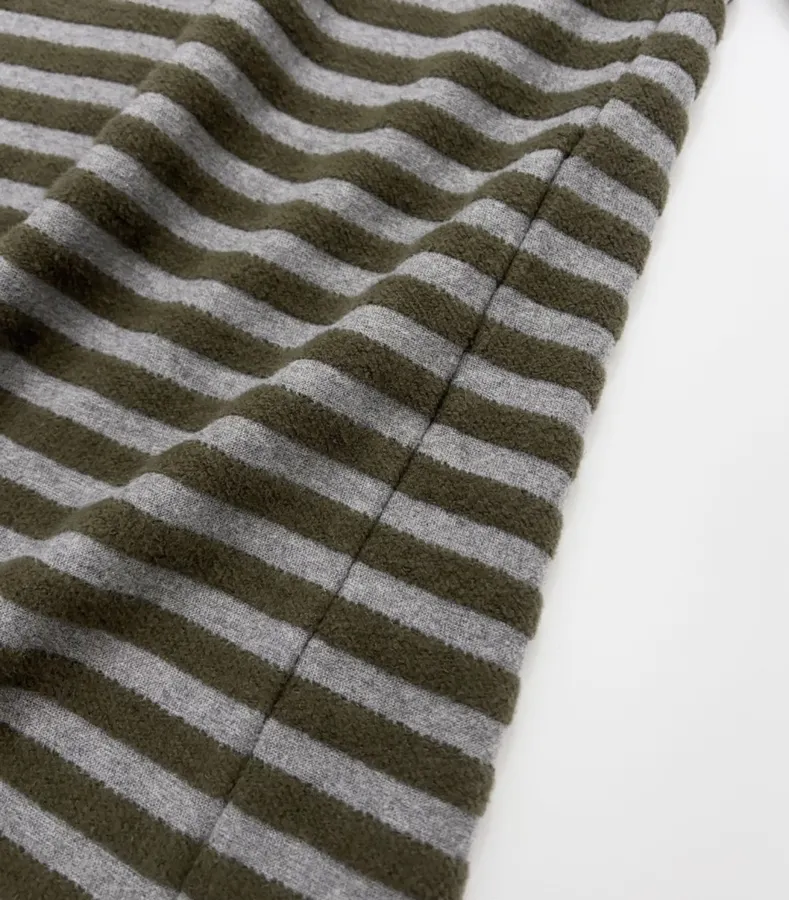 Striped Lazy Crewneck Loose Long-Sleeve T-Shirt in Charcoal, product view 13