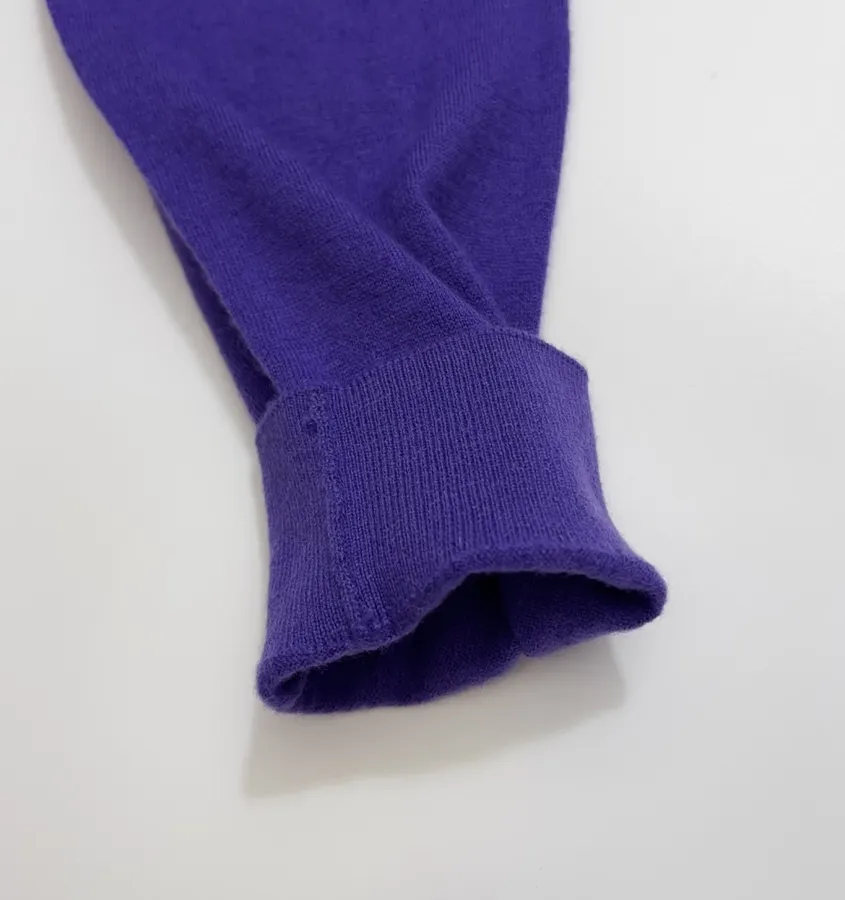 Relaxed Lightweight Crew-Neck Wool Sweater in Purple, product view 06