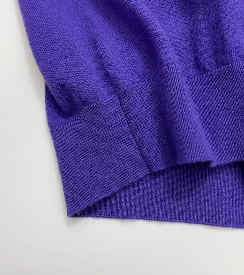 Relaxed Lightweight Crew-Neck Wool Sweater in Purple, product view 09