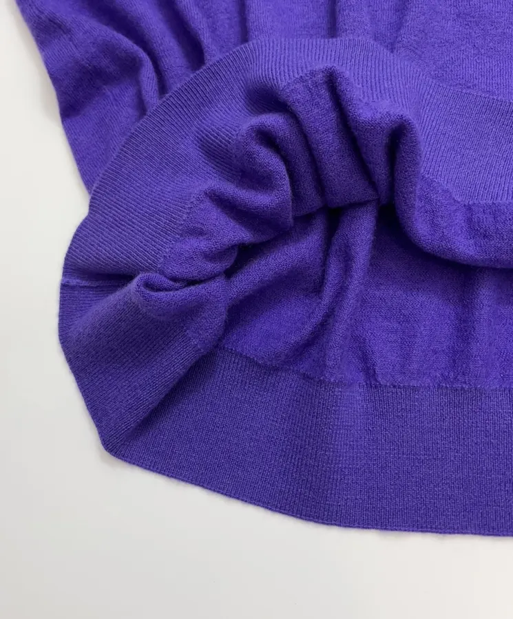 Relaxed Lightweight Crew-Neck Wool Sweater in Purple, product view 11
