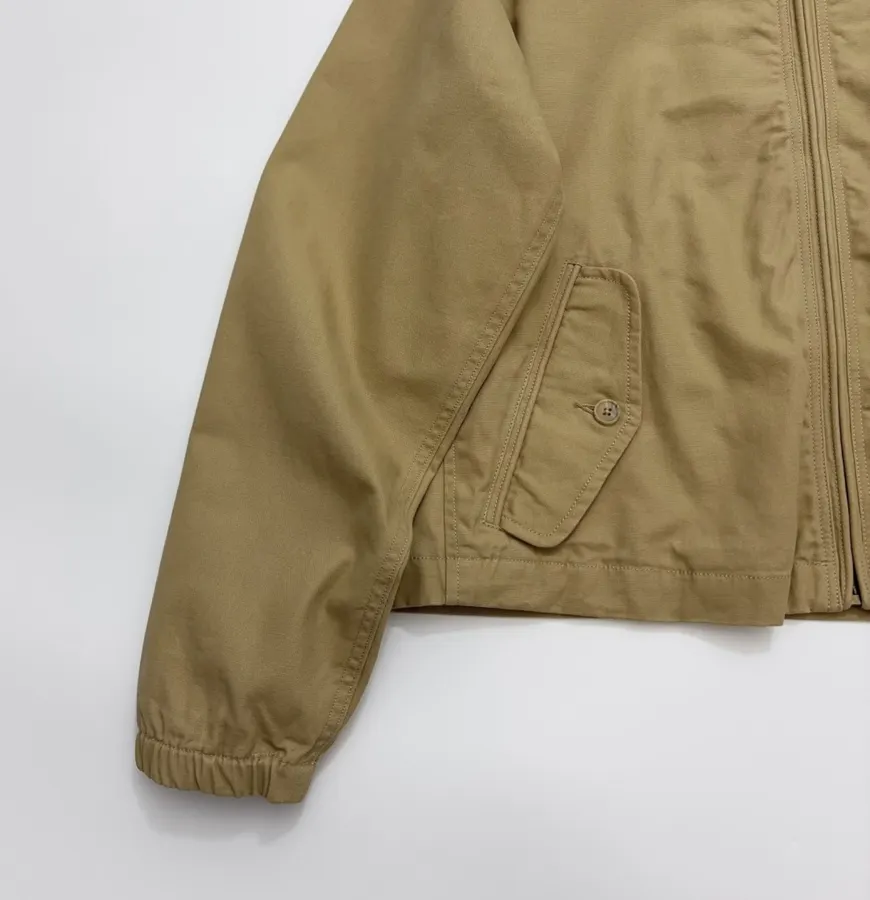 Coat, Unisex Style Jacket with Stand Collar, Short Length Top in Camel, product view 11