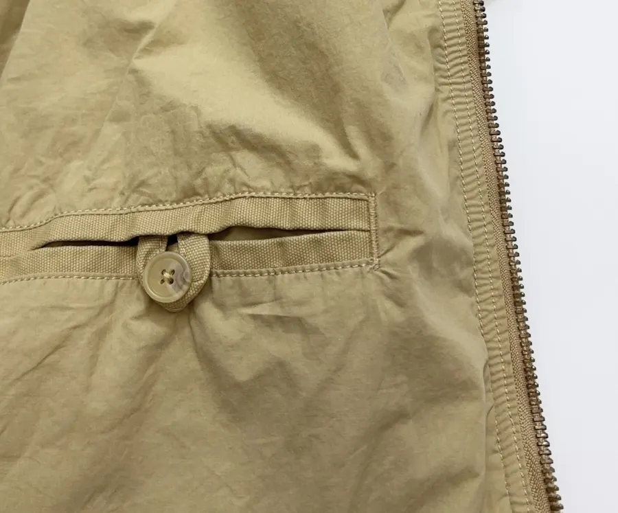 Coat, Unisex Style Jacket with Stand Collar, Short Length Top in Camel, product view 16
