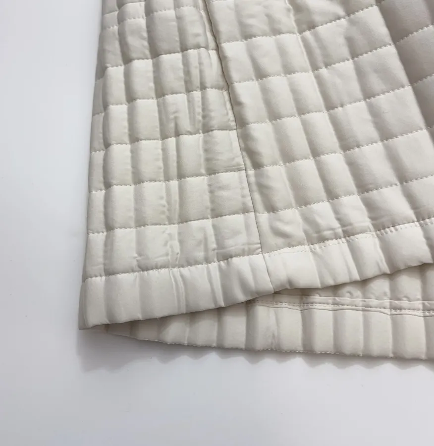Asymmetric Hand-Pleated Sleeveless Vest in Light Gray, product view 08