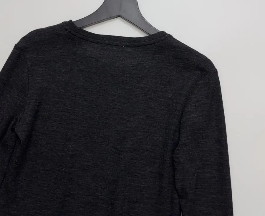 Solid Color Minimalist Wool Slim-Fit Pullover Bottoming Top in Black, product view 13