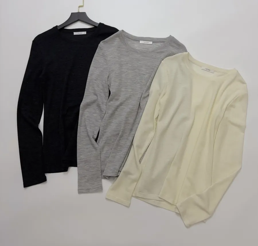 Solid Color Minimalist Wool Slim-Fit Pullover Bottoming Top in Black, product view 15