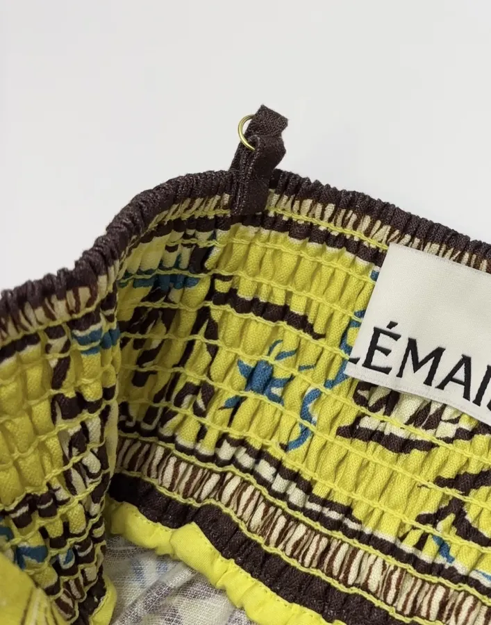 Retro Graffiti Small Fish Yellow Slip Dress in Yellow, product view 16