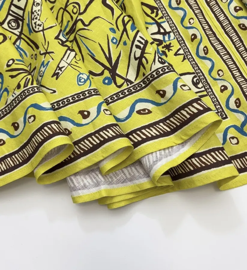 Retro Graffiti Small Fish Yellow Slip Dress in Yellow, product view 23